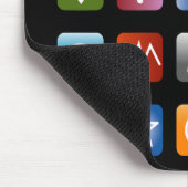 Geeky smartphone app-pictogrammen muismat (Hoek)