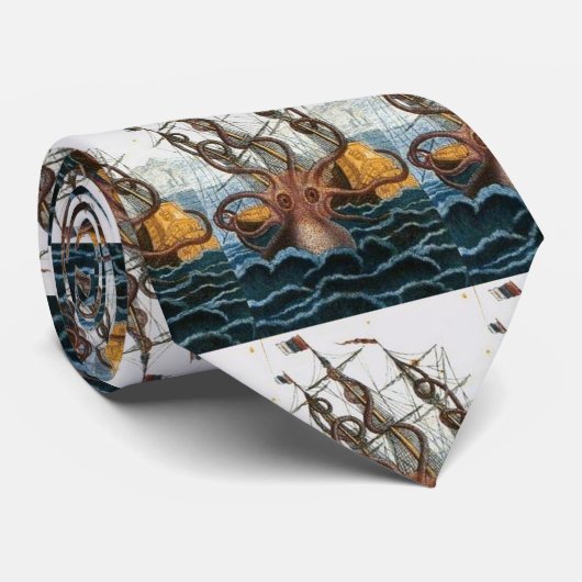 Geeky Victoriaans Steam Punk Kraken Octopus Stropdas (Opgerold)
