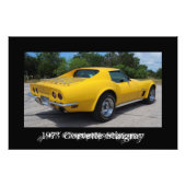 Geel 1973 Corvette Stingray C3 Foto Afdruk (Voorkant)