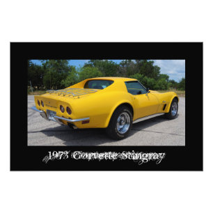 Geel 1973 Corvette Stingray C3 Foto Afdruk