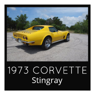 Geel 1973 Corvette Stingray Foto Afdruk