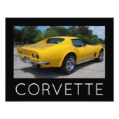 Geel 1973 Corvette Stingray Foto Afdruk (Voorkant)