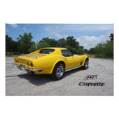 Geel 1973 Corvette Stingray Foto Afdruk (Voorkant)