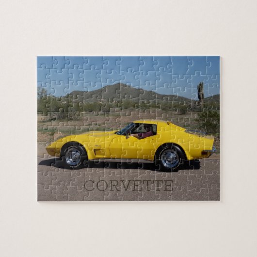 Geel 1973 Corvette Stingray Legpuzzel (Horizontaal)