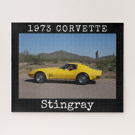 Geel 1973 Corvette Stingray Puzzle Legpuzzel (Horizontaal)