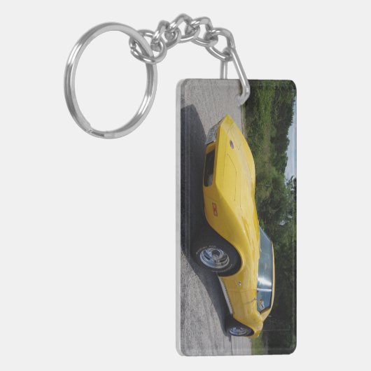 Geel 1973 Corvette Stingray Sleutelhanger (Voorkant Links)