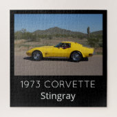 Geel 1973 Corvette Stingray Square Puzzle Legpuzzel (Verticaal)
