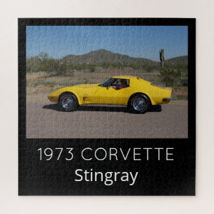 Geel 1973 Corvette Stingray Square Puzzle Legpuzzel