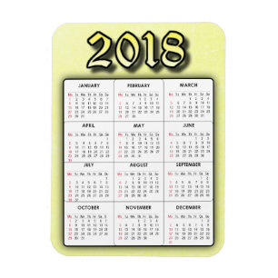 Geel 2018 Calendar Magnet Magneet
