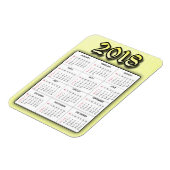 Geel 2018 Kalender Magneet (Linkerzijde)