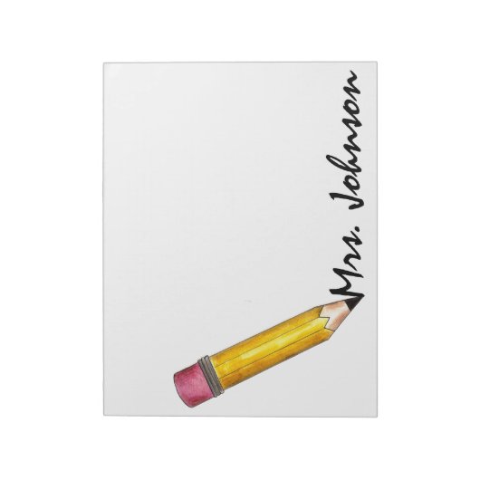 Geel #2 Potcil Schrijvend Engelse leraarsschool Notitieblok (Linkerzijde)