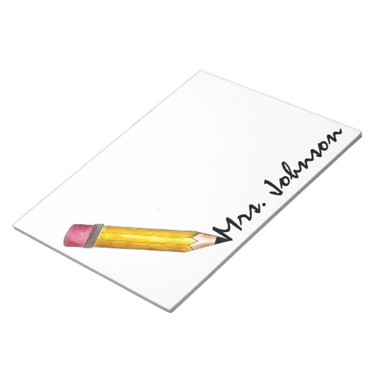 Geel #2 Potcil Schrijvend Engelse leraarsschool Notitieblok (Schuin)