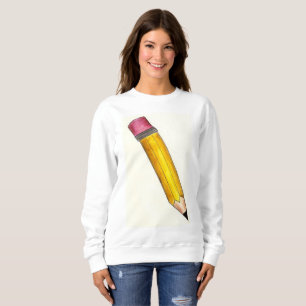 Geel 2 potlood Schrijvend leraar Gift Sweatshirt
