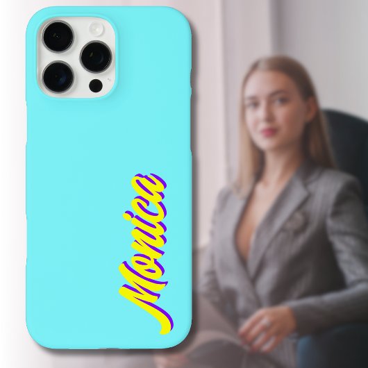 Geel 3D Indigo Moderne naam | Grappig elektrisch b Case-Mate iPhone Case