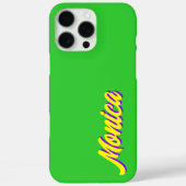 Geel 3D Indigo Moderne naam | Grappig Lime Green Case-Mate iPhone Case (Achterkant)