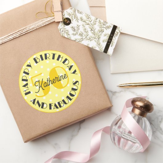 Geel 50 en Fabulous Birthday Sticker (Geschenken)