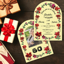 Geel 60e Verjaardagsfeestje Whimsical Doodle Bloem