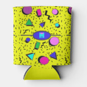 Geel 80s Memphis Abstract Stijlretro naadloos Blikjeskoeler (Voorkant)