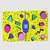 Geel 80s Memphis Abstract Stijlretro naadloos Golfhanddoek (Horizontaal)