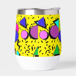Geel 80s Memphis Abstracte Stijl Retro Monogram