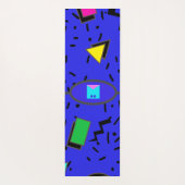 Geel 80s Memphis Abstracte Stijl Retro Monogram Yogamat (Achterkant)