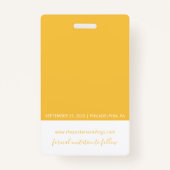 Geel 80s sparen de Datum Badge (Achterkant)