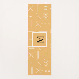 Geel aangepast monogram geometrisch patroon yogamat
