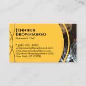 Geel aangepast restaurant voor foto's Kooking Chef Visitekaartje (Achterkant)