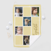 Geel Aangepaste Sjabloon Familiefoto's Golfhanddoek (Insitu)