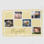 Geel Aangepaste Sjabloon Familiefoto's Golfhanddoek (Horizontaal)