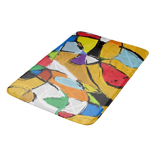 Geel Abstract badmat (Gekanteld)