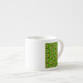 Geel Abstract bloempatroon Espresso Kop (Voorkant rechts)
