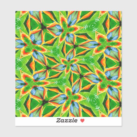 Geel Abstract bloempatroon Sticker (Vel)