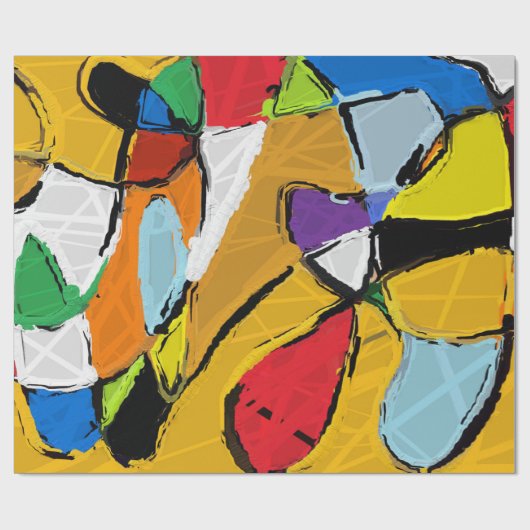 Geel Abstract Cadeaupapier (Vlak)