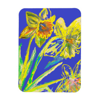 Geel Abstract Daffodil Floral Flowers art Magnet Magneet
