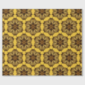 Geel Abstract Floral Pattern Cadeaupapier (Vlak)