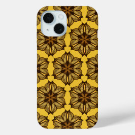 Geel Abstract Floral Pattern iPhone 15 Case