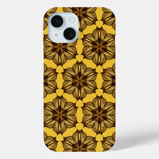 Geel Abstract Floral Pattern Case-Mate iPhone Case (Achterkant)