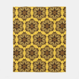 Geel Abstract Floral Pattern Fleece Deken