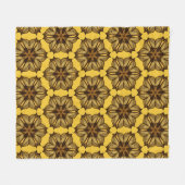 Geel Abstract Floral Pattern Fleece Deken (Voorkant (Horizontaal))