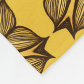 Geel Abstract Floral Pattern Fleece Deken (Hoek)