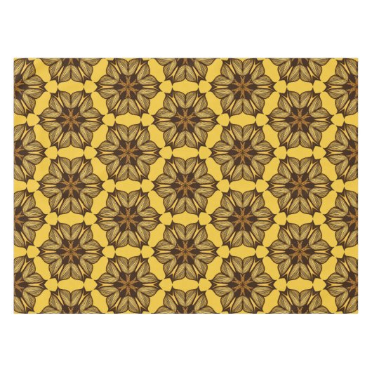 Geel Abstract Floral Pattern Tafelkleed (Voorkant (Horizontaal))