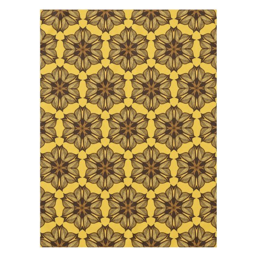 Geel Abstract Floral Pattern Tafelkleed (Voorkant)