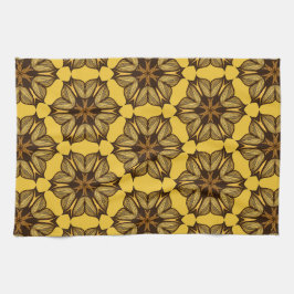 Geel Abstract Floral Pattern Theedoek