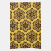 Geel Abstract Floral Pattern Theedoek (Verticaal)