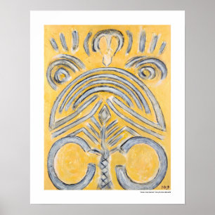 Geel abstract - Geel goudschilderij Gifts Print