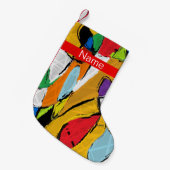 Geel Abstract Kleine Kerstsok (Voorkant (Hangend))