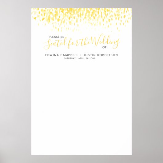 Geel abstract-kunstblanco sjabloon poster (Voorkant)