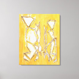 Geel Abstract kunstschilder van MC Belkadi Canvas Afdruk