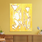 Geel Abstract kunstschilder van MC Belkadi Canvas Afdruk (Insitu (Woonkamer))